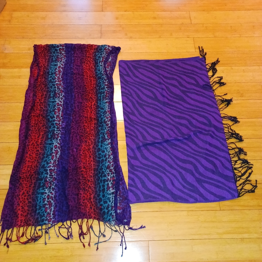 Animal print scarf lot